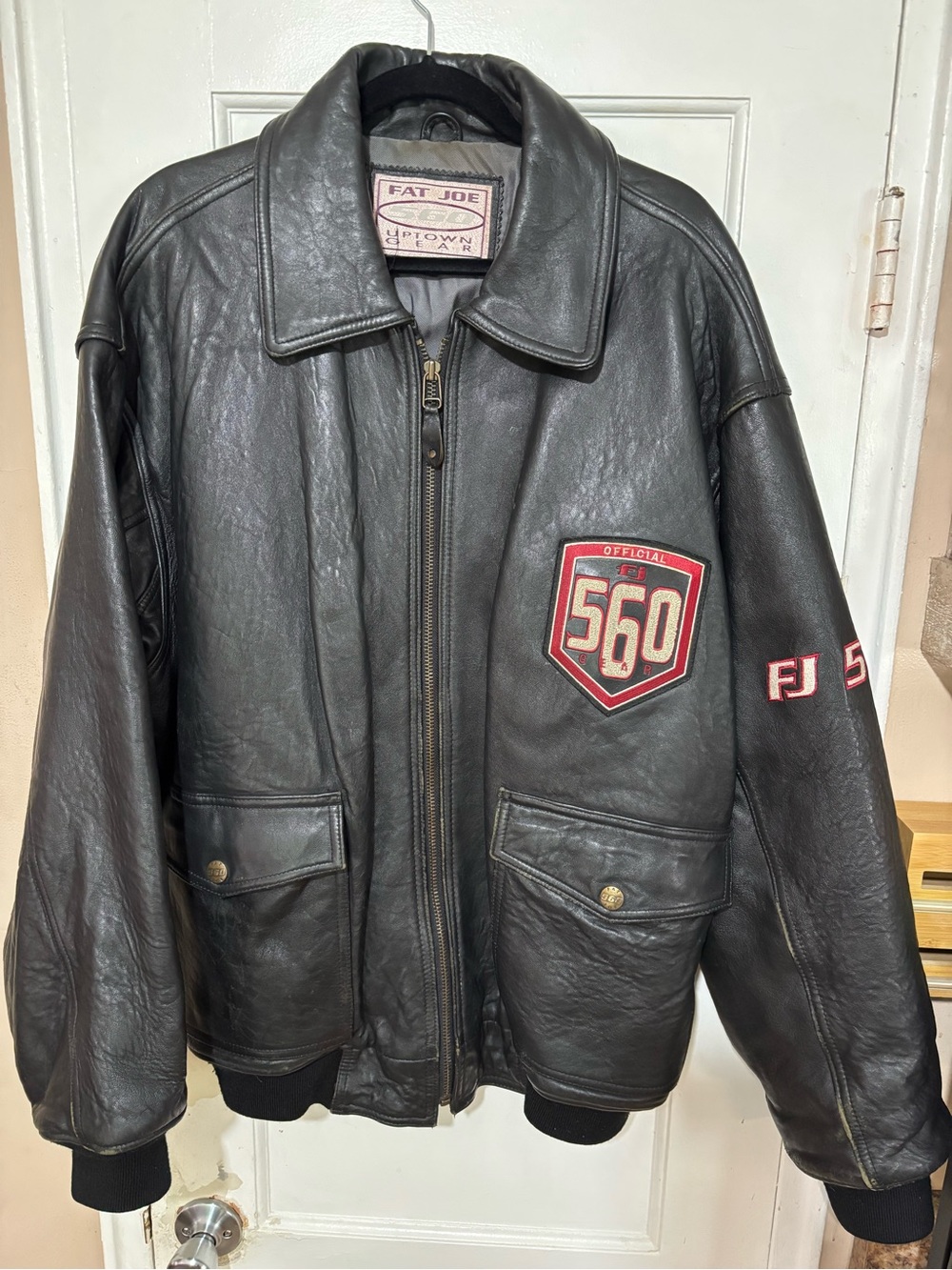 FAT JOE 560 LEATHER BOMBER JACKET FROM THE EARLY 2000 MENS.